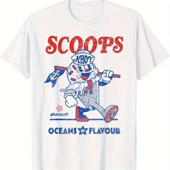 T-shirt mascotte de crème glacée rétro Scoops Ahoy
