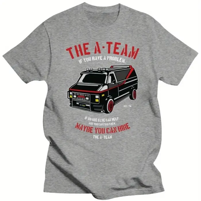 T-shirt pour hommes plus grands avec le design humoristique de l'émission télévisée A-Team Van des années 80 avec M. T parfait pour l'été