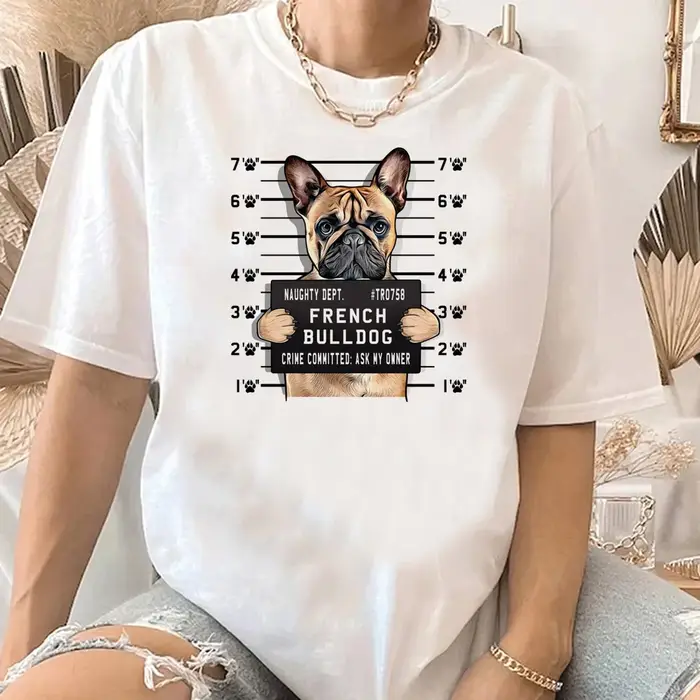 Bouledogue français t-shirt femme Y2k Grunge femmes Vintage psychédélique