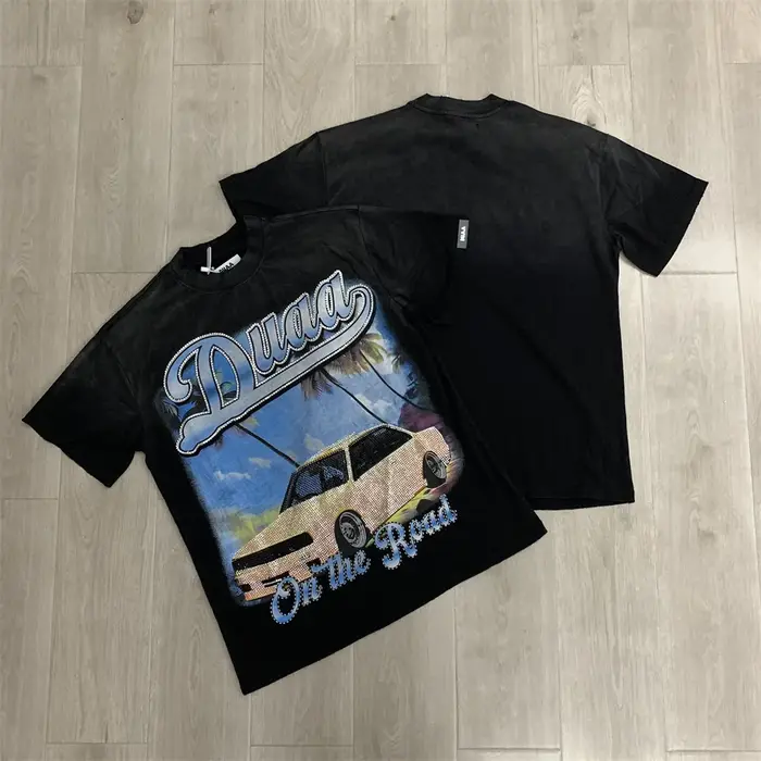 T-shirt Streetwear Tendance Duaa à Manches Courtes Homme Femme