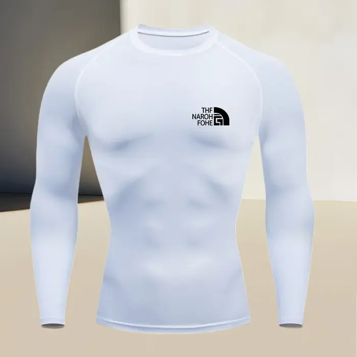 T-shirt de compression pour homme à col rond