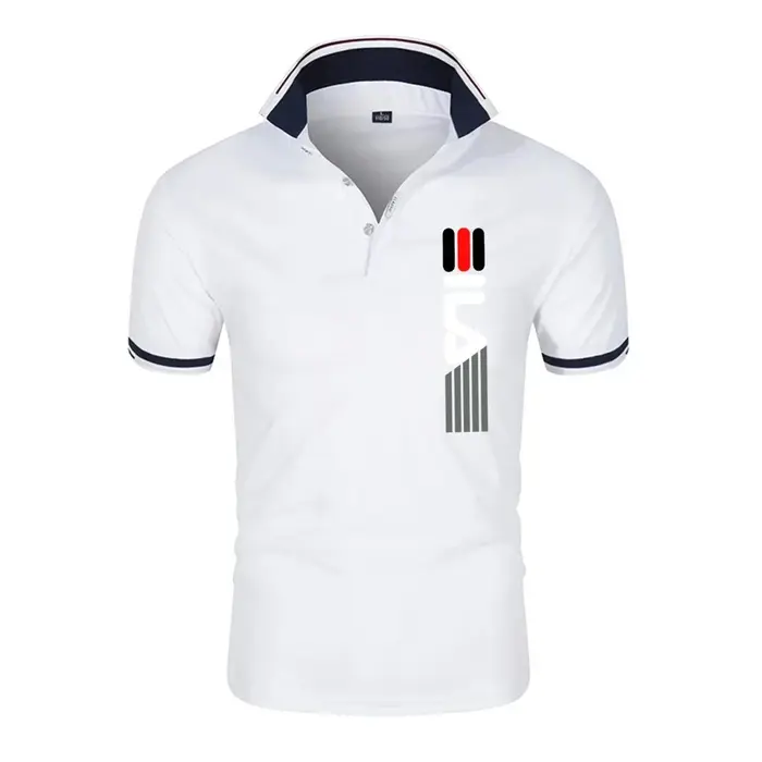 2025 été nouveaux hommes revers Anti-pilule Polo impression à manches courtes décontracté affaires mode Slim Fit