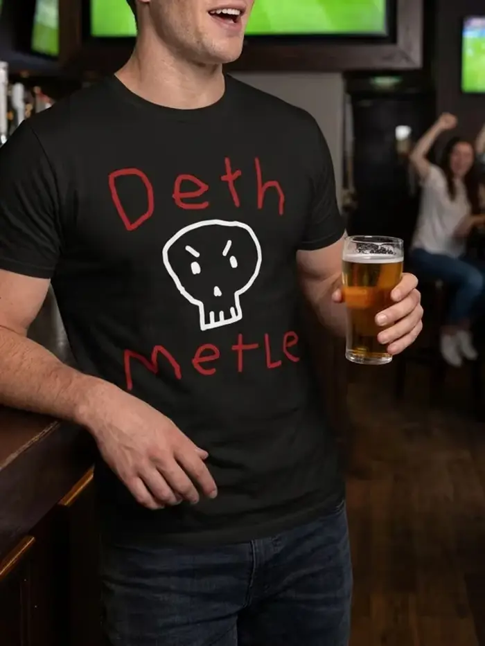 T-shirt pour homme {Flame Skull Design} Idéal pour une tenue décontractée à la maison