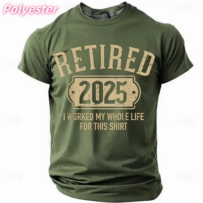 3D imprimé 2025 Retire T-shirt pour hommes mots humoristiques motif t-shirts été décontracté col rond à manches courtes