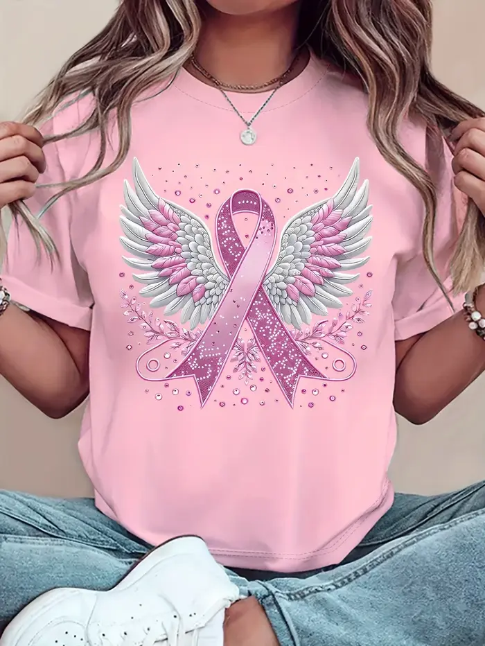 T-shirt à manches courtes et col rond pour femme
