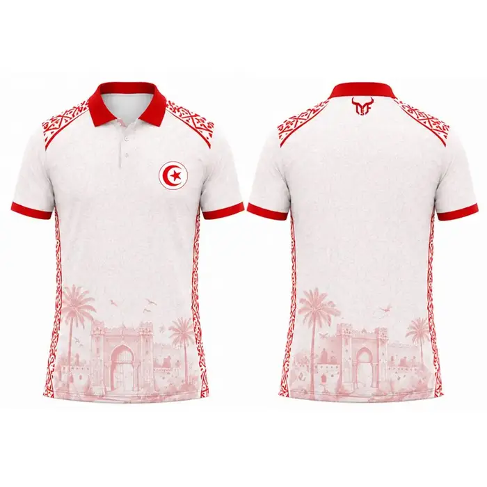 Nouveau Polo 2026 à Imprimé Drapeau de la Tunisie
