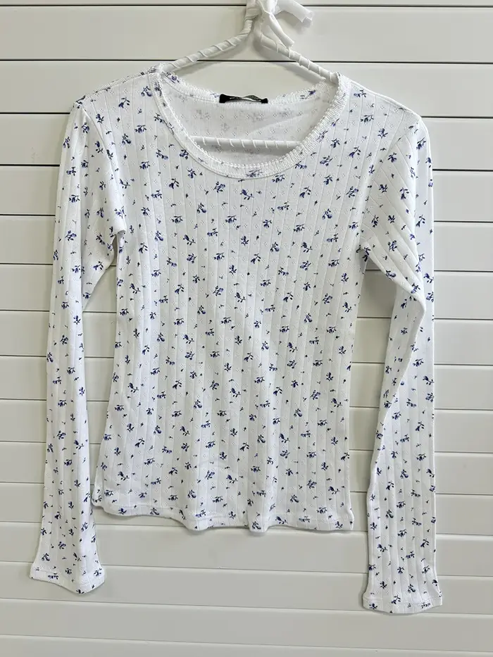 T-shirt manches longues col rond femme