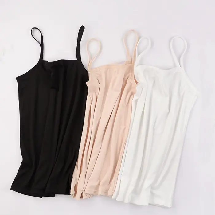 Camisole à bretelles pour femme, haut en fibre unie, chemises émaillées pour femme, gilets pour femm