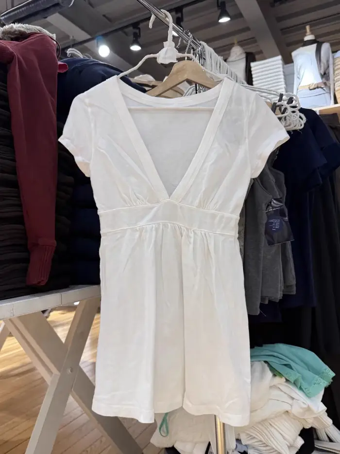 T-shirts longs blancs pliables pour femme