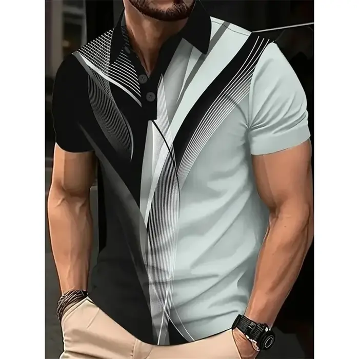 Polo homme à motif irrégulier tendance