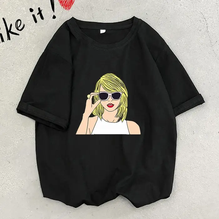 T-shirt pour femme Taylor Swift, vêtement basique, merchandising populaire de la chanteuse, haut à m