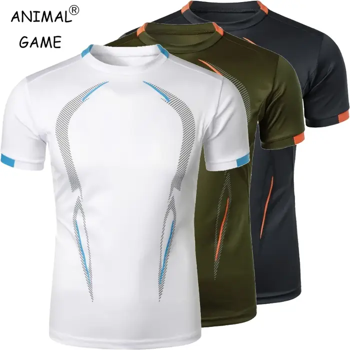 T-shirt respirant pour hommes, haut de Jogging à séchage rapide, léger, d'entraînement, de Fitness, 