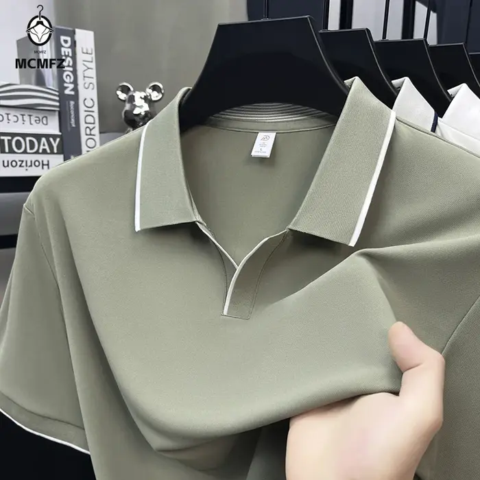 Chemises polo à manches courtes pour hommes