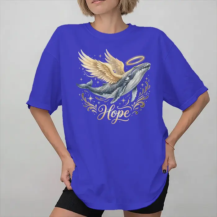 Timmy Hope Whale of Light buckelwal T-shirt pour hommes et femmes