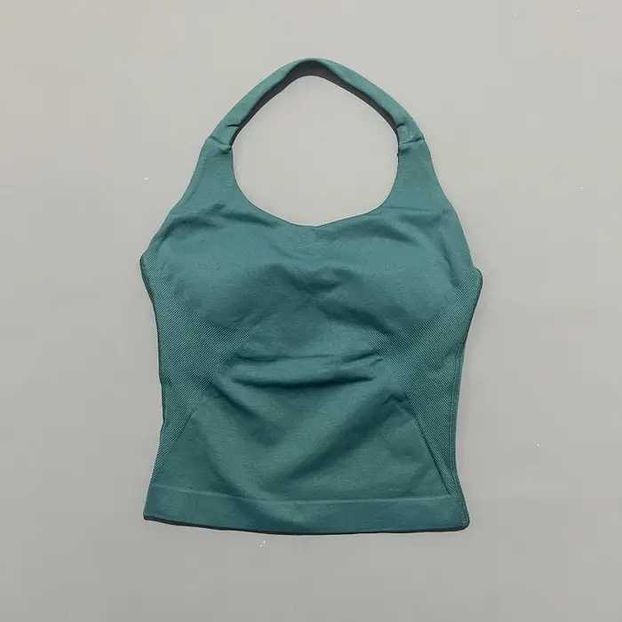Débardeur de sport sans couture pour femme avec coussinets amovibles, effet push-up, idéal pour le y