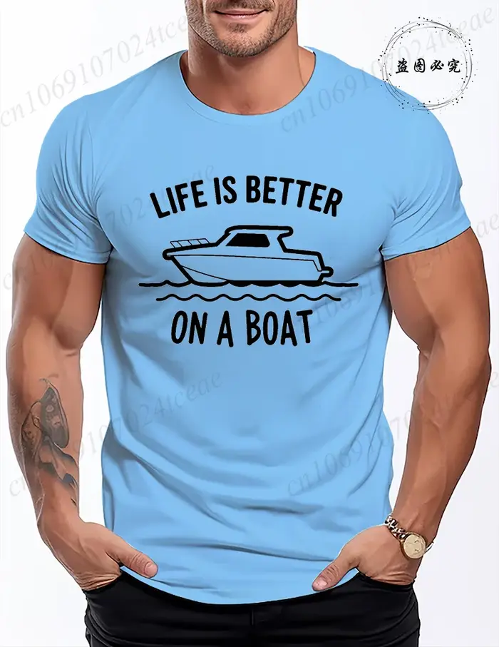 T-shirt « La vie est meilleure sur un bateau » pour femmes et hommes