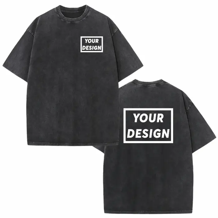 T-shirt Vintage délavé avec Logo personnalisé