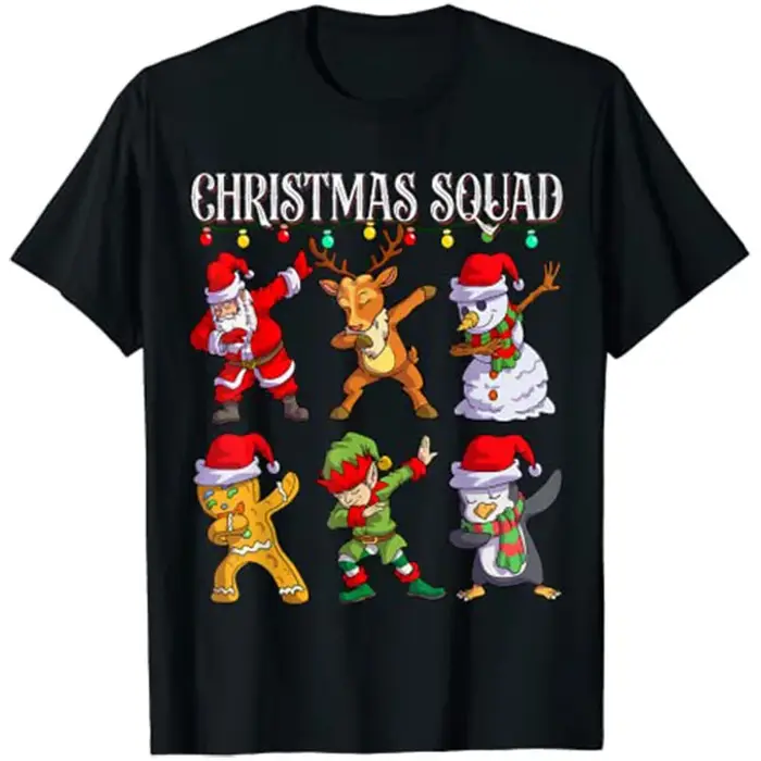 T-Shirt Dab de noël pour équipe de noël, famille assortie, père noël, amis