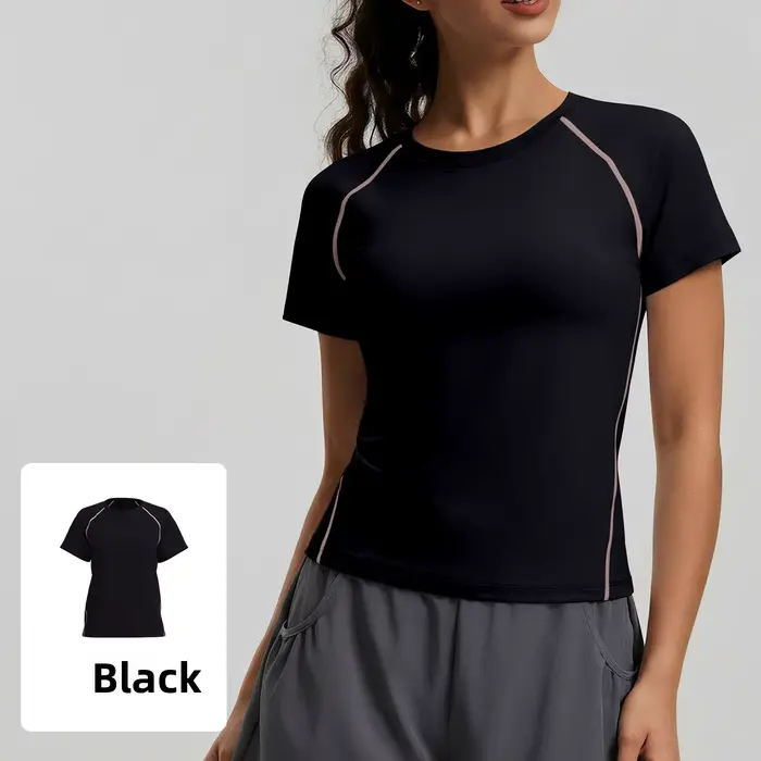 T-shirt de yoga pour femme à manches courtes