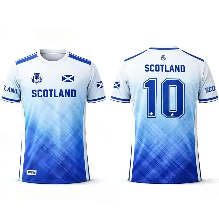 T-shirt imprimé drapeau écossais 2026 – Maillot de football respirant et à séchage rapide pour homme – Tenue d'entraînement quotidienne – Cadeau pour fan