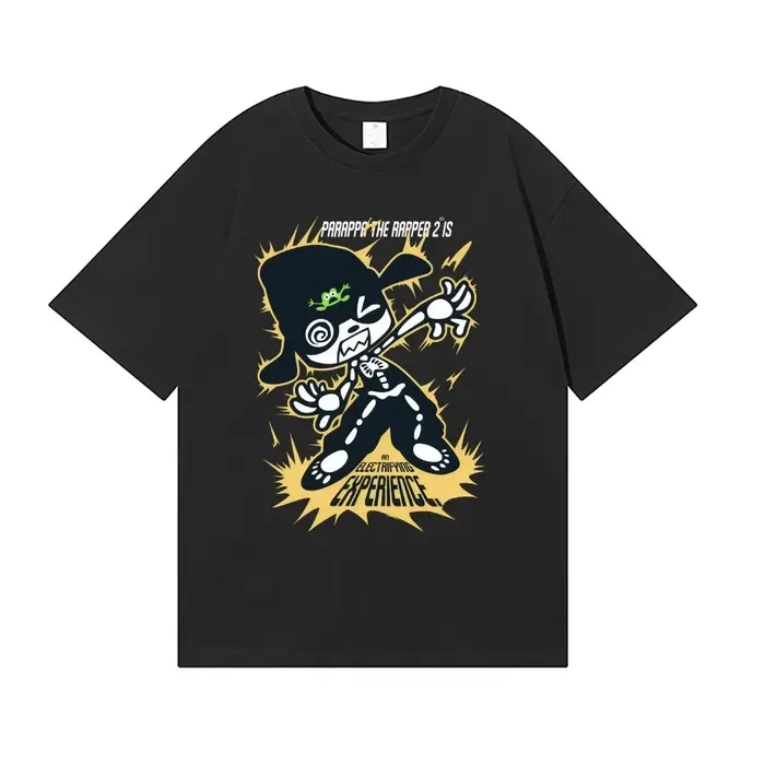 T-shirt classique de style japonais Parappa The Rapper, streetwear de haute qualité, adapté aux homm