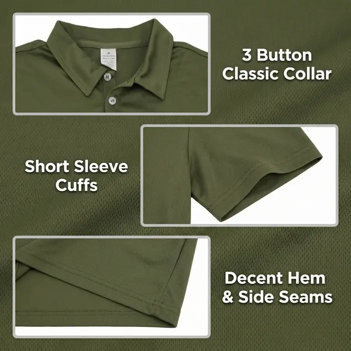 Chemises de golf pour hommes à manches courtes