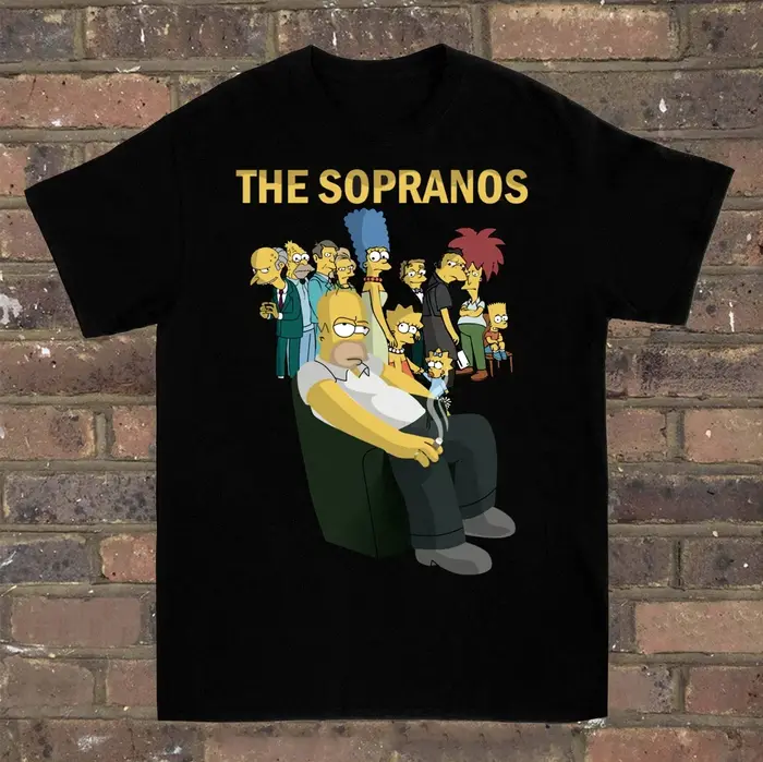 T-shirt unisexe The Simpsons Sopranos 100% coton