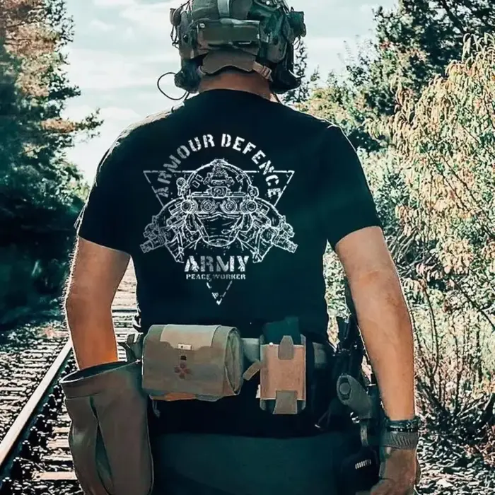 T-shirt graphique Armour Defense Army Peacekeeper pour hommes et femmes