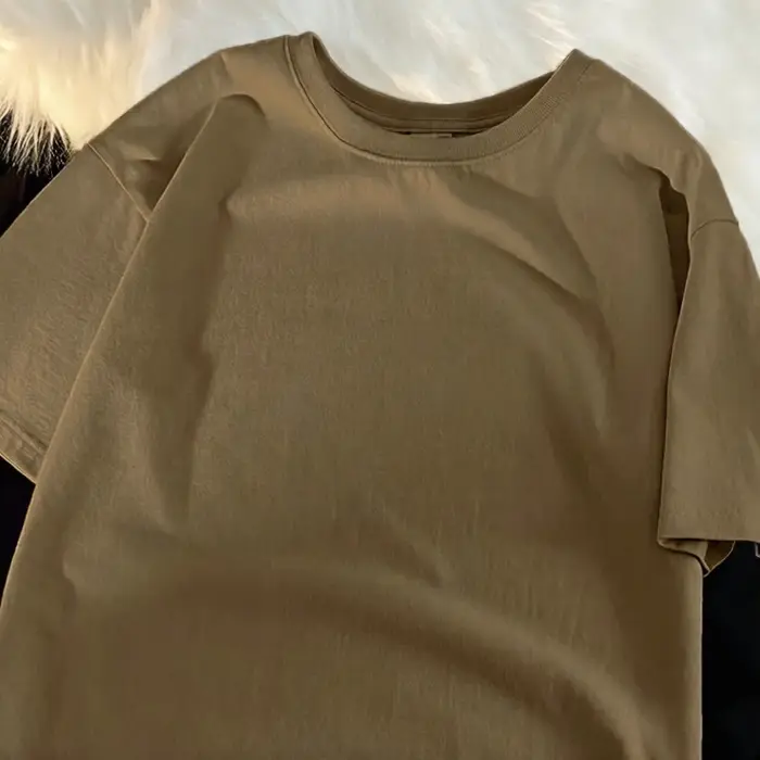 T-shirts d'été en coton respirant pour homme, coupe ample, style streetwear, manches courtes, basiques décontractés, polyvalents, doux et confortables