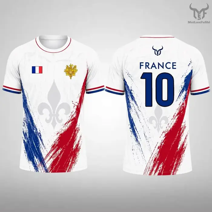 Nouveau T-shirt imprimé drapeau français pour hommes