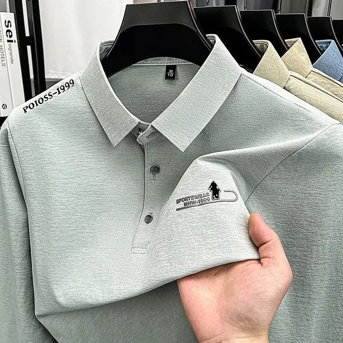 Polo à manches longues pour homme avec logo imprimé