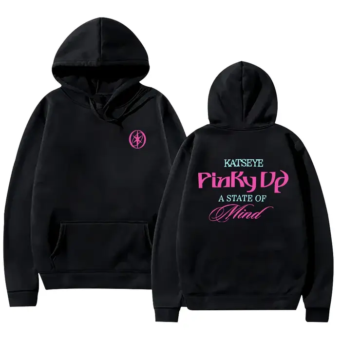 PINKY UP Kpop Katseye Print Hoodies Tendance Hommes Femmes Y2k Sweat-shirt Polaire Oversize Survêtem
