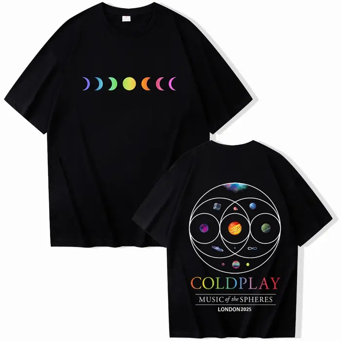 Cold-play London Tour 2025 T-shirt Harajuku col rond chemise décontractée cadeau