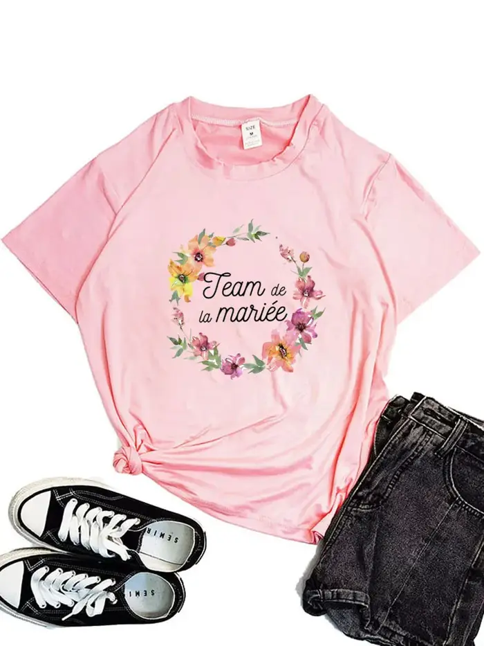 T-shirt Team De La Mariée pour Femme