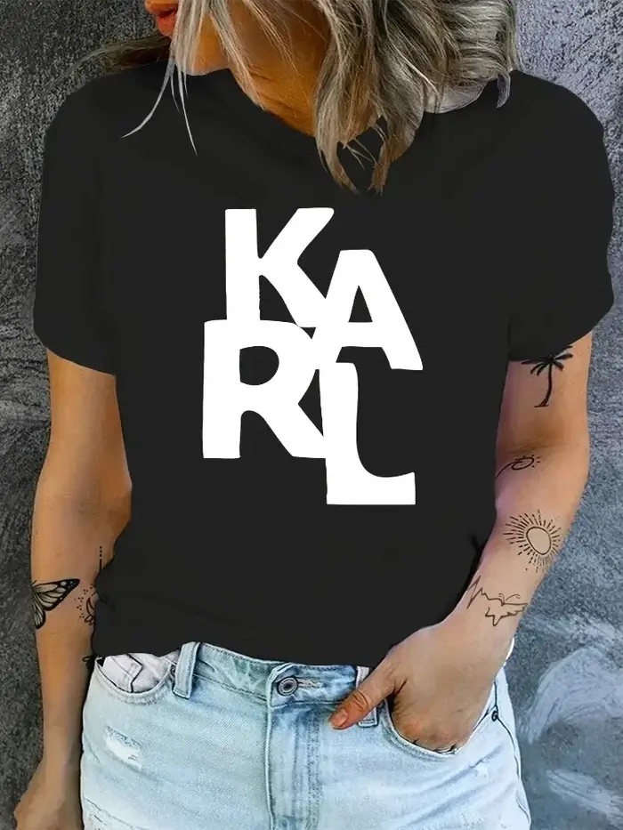 KARL T-shirt femme lettre imprimée