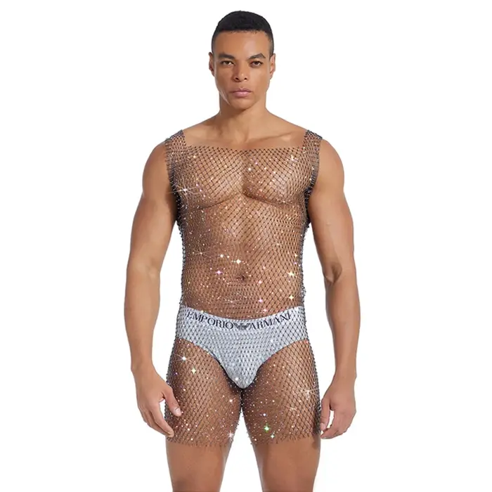 Débardeur en maille strass pour hommes