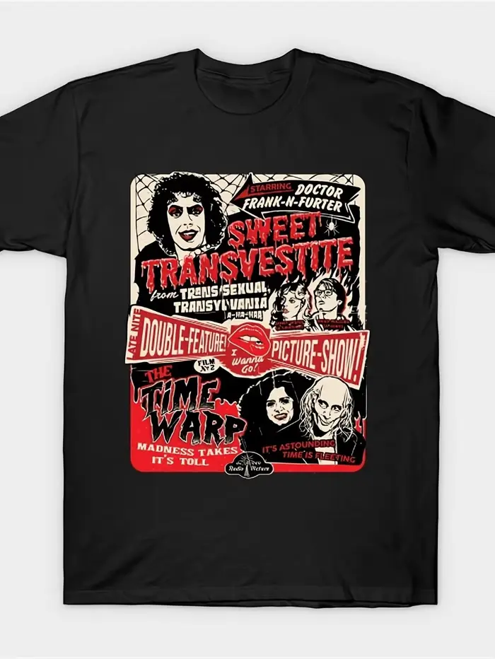 Nouveau t-shirt pour femme Rocky Horror Picture Show Double Feature avec design Dr. Frank N Forte, c