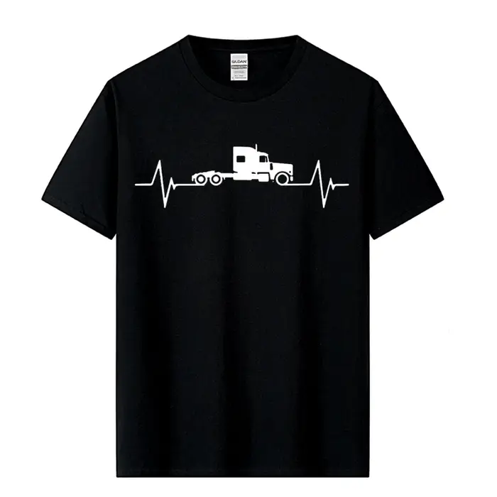 Chauffeur de camion battement de coeur amour t-shirt gars arrivée Simple Camisetas
