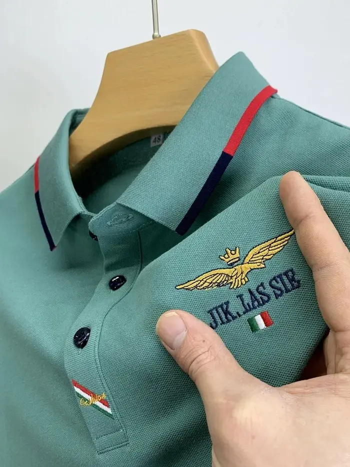 Polo en pur coton à manches courtes pour hommes
