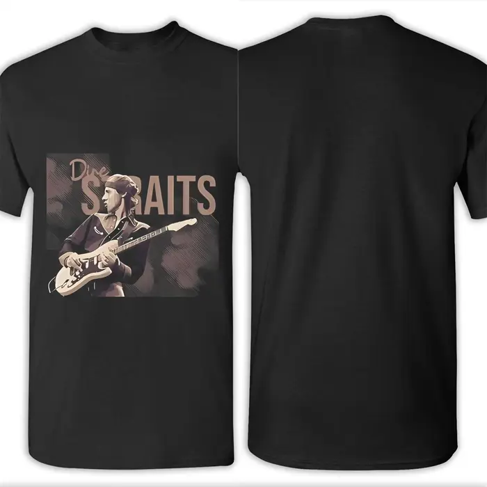 T-shirt graphique 100% coton Dire Straits7, hauts pour hommes