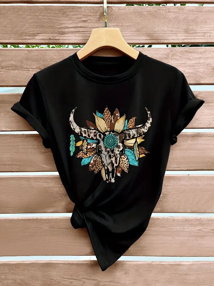 T-shirt imprimé tête de vache