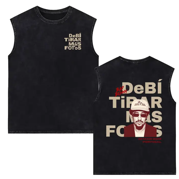 Débardeurs vintage délavés Bad Bunny, DeBi TiRAR MaS FOToS DTMF Merch, T-shirts et gilets sans manch