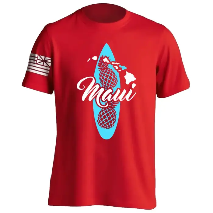 T-shirt 100 % coton à imprimé surf hawaïen pour l'été