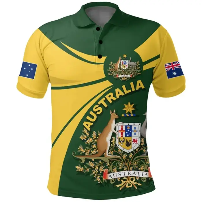 Australia Feel-Polo à manches courtes pour hommes, Économie College 3D, Revers, Tendance de la mode, Vêtements d'été