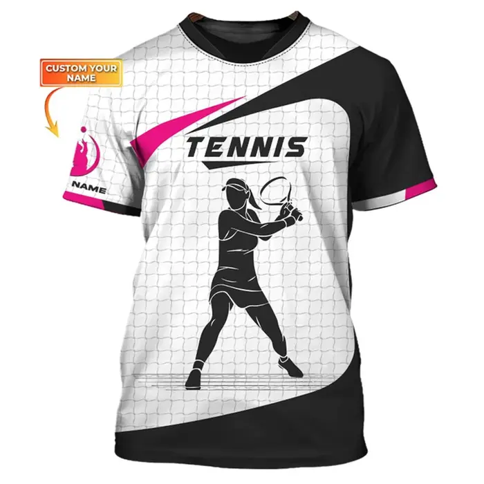 Nom personnalisé balle de Tennis graphique T-shirt hommes femmes Sport mode rue