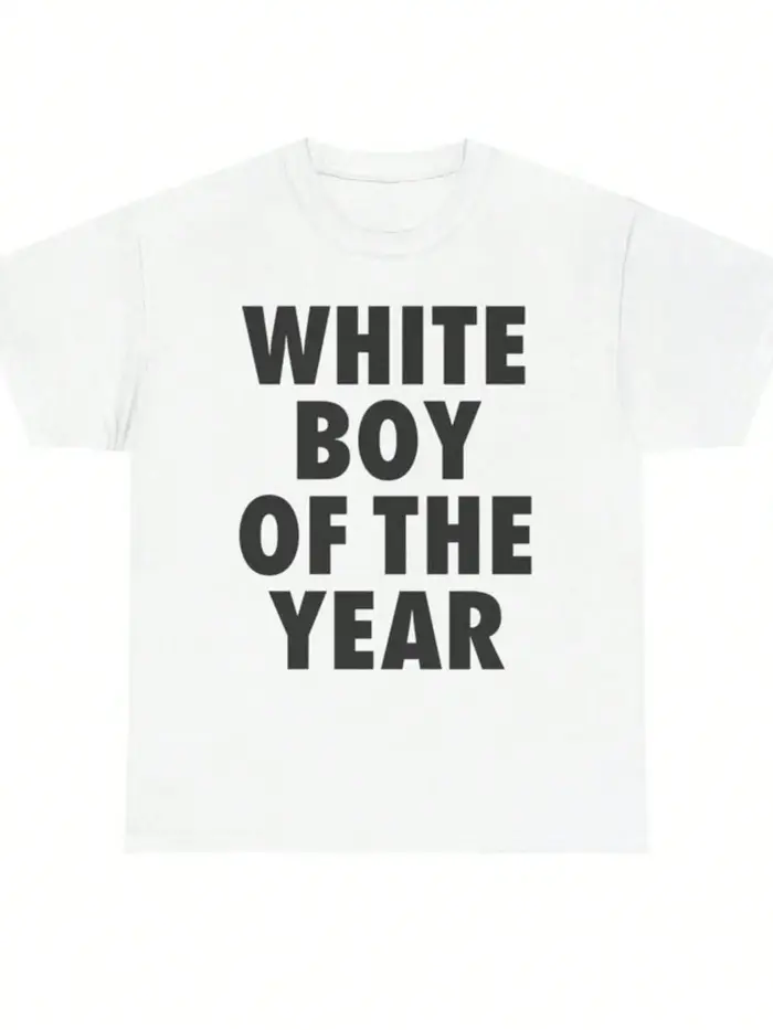 Blanc garçon de l'année chemise hommes femmes surdimensionné été coton imprimé à manches courtes T-s