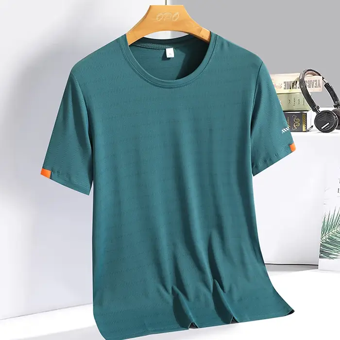 T-shirt d'été en soie glacée pour hommes