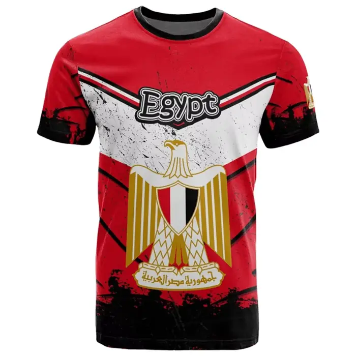T-shirt à manches courtes et col rond pour homme, vêtement de sport surdimensionné, avec drapeau égy