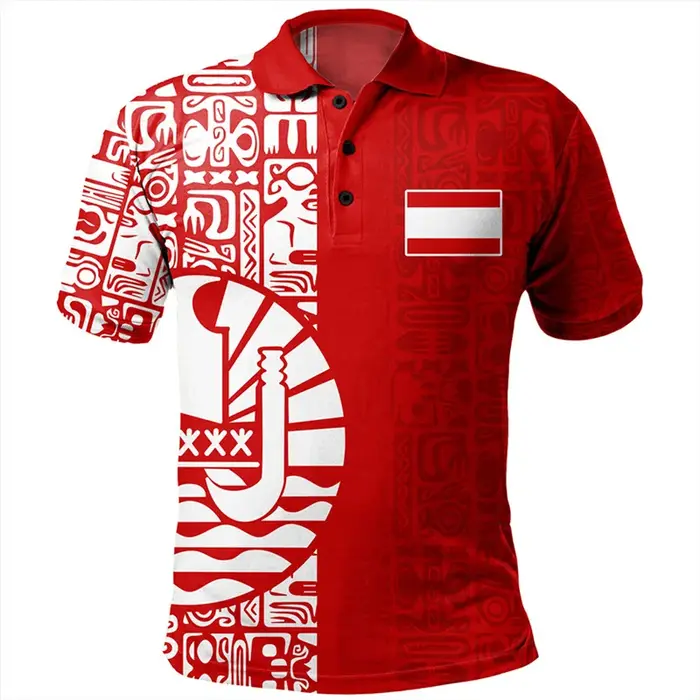 Polo à imprimé 3D de Tahiti pour homme