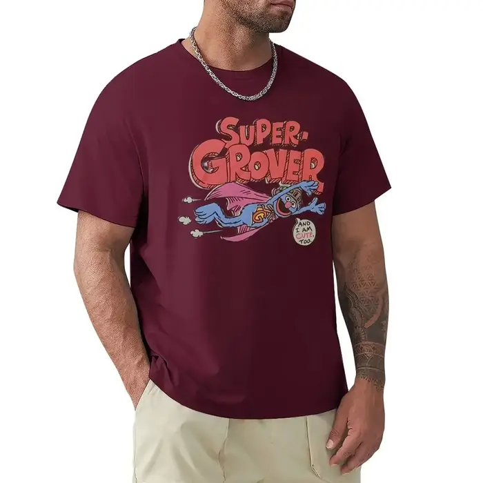 T-shirt surdimensionné à séchage rapide pour homme, super Grover et je suis mignon aussi, surdimensi